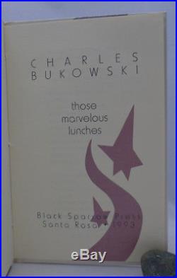 Charles Bukowski SIGNED Those Marvelous Lunches First Edition 1993 HC