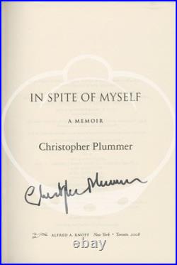 Christopher Plummer IN SPITE OF MYSELF A MEMOIR Signed First Edition #157827