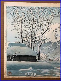 Clearing after a Snowfall by Kawase Hasui 1st Edition ORIGINAL Woodblock Print