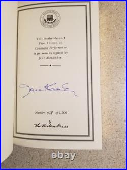 Command Performance Jane Alexander Easton Press Signed First Edition