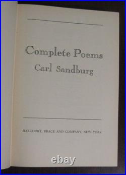 Complete Poems by Carl Sandburg Harcourt Brace 1950 First Edition Poetry SIGNED