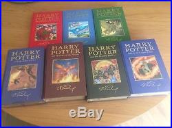 Complete set of First edition Harry Potter Books with the first 3 signed