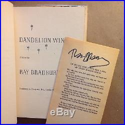 Dandelion Wine by Ray Bradbury (First Edition, Signed, Hardcover in Jacket)