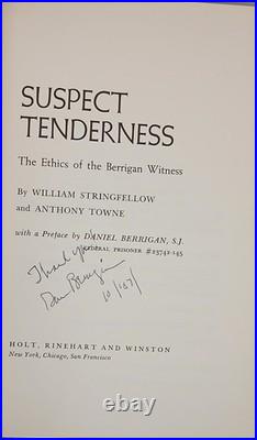 Daniel Berrigan Suspect Tenderness Signed First Edition