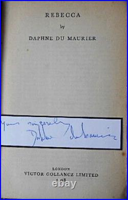 Daphne Du Maurier Rebecca 1938! St/1st Signed Facsimile Jacket Plus Photo