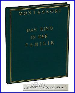 Das Kind in der Familie MARIA MONTESSORI SIGNED First Edition 1926 Education