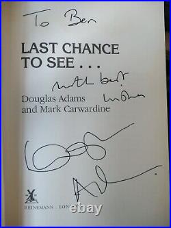 Douglas Adams Mark Carwardine Last Chance to See Signed First Edition 1990 HB