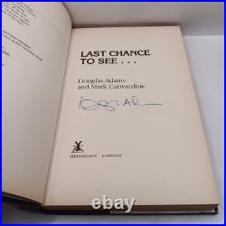 Douglas Adams Signed First Edition Book Last Chance to See 1990 Hardback With DJ