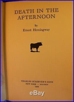 Ernest Hemingway SIGNED Death in the Afternoon 1932 First Edition 1st Printing