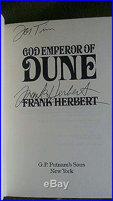 FIRST EDITION, FIRST PRINT, God Emperor of Dune by Frank Herbert, Signed HC/DJ