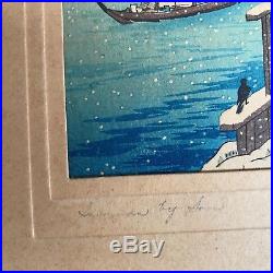 FIRST EDITION TAKAHASHI SHOTEI Japanese Woodblock Print Signed A Seal 1939 Snow