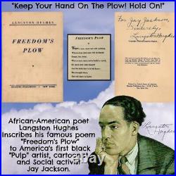 FREEDOM'S PLOW Inscribed by Langston Hughes to Jay Jackson, 1943 1st Edition