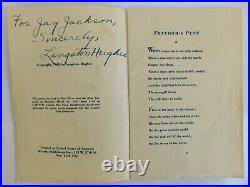 FREEDOM'S PLOW Inscribed by Langston Hughes to Jay Jackson, 1943 1st Edition