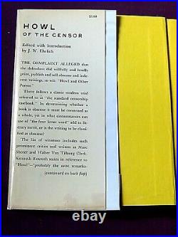 Ferlinghetti, Allen Ginsberg SIGNED HOWL OF THE CENSOR, HARDCOVER FIRST EDITION