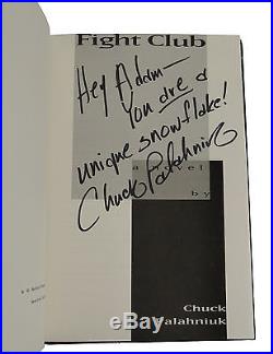 Fight Club SIGNED by CHUCK PALAHNIUK First Edition 1st Printing 1996