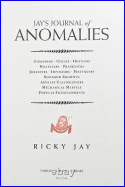 First Edition Jay's Journal of Anomalies Conjurers Cheats Ricky Jay Signed