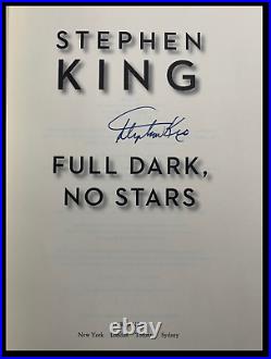 Full Dark No Stars SIGNED by STEPHEN KING Hardback 1st Edition First Printing