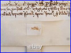 Genuine 1601 Elizabeth I Privy Seal Latin Manuscript THURLAND CASTLE Document