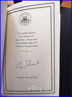 George H. W. Bush All The Best, George Bush Signed Leather First Edition