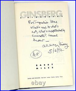 Ginsberg, Barry Miles. First Edition, 1st Printing. Signed by Ginsberg