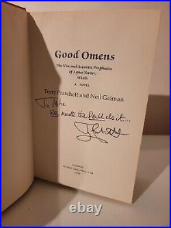 Good Omens signed Pratchett Signed 1st Edition 1990 Victor Gollancz HB