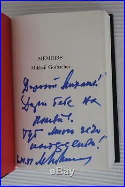 Gorbachev, Mikhail (1996)'Memoirs', US first edition, SIGNED and INSCRIBED