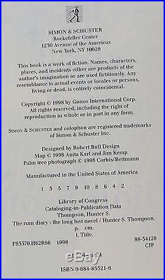 HUNTER S. THOMPSON Rum Diary SIGNED FIRST EDITION