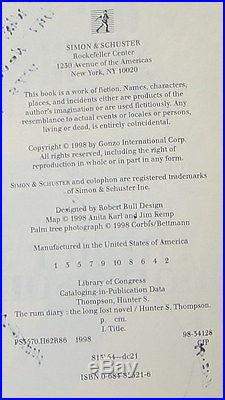 HUNTER S. THOMPSON The Rum Diary INSCRIBED FIRST EDITION