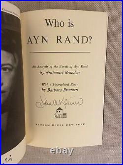 Hand Signed Who Is Ayn Rand Nathaniel Branden Excellent Cond. Hardback