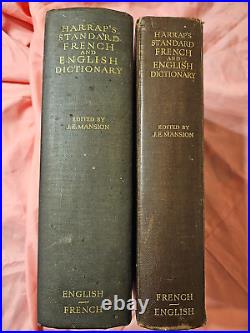 Harrap's French-English-French Dictionary's 1st Editions & signed J. E. Mansion