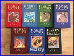 Harry Potter Deluxe UK Complete Book Set First Edition J K Rowling Signed Print