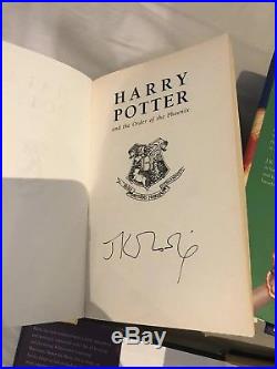 Harry Potter Order OF, Half BP + Deathly H, First Edition, Signed By J K Rowling