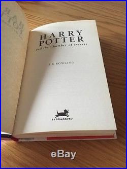 Harry Potter & The Chamber Of Secrets FIRST UK EDITION (1/1) HB 1998 SIGNED