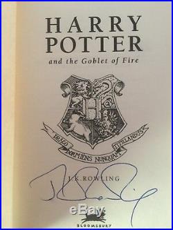 Harry Potter and The Goblet Of Fire SIGNED FIRST EDITION 2000