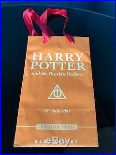 Harry Potter and the Deathly Hallows first edition JK Rowling signed book launch