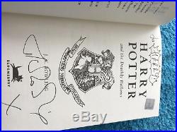 Harry Potter and the Deathly Hallows signed to Harry by JK Rowling first edition
