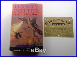 Harry Potter and the Goblet of Fire First Edition Signed