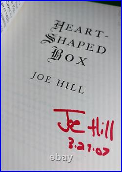 Heart shaped Box Autographed Signed by Joe Hill & Dated From Gollancz Novel Book