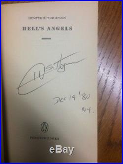 Hell's Angels by Hunter S. Thompson signed rare 1st edition vintage penguin 1967