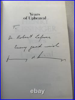 Henry Kissinger SIGNED The White House Years & Years of Upheaval (HB 1st Ed) 1st