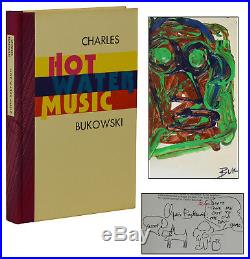 Hot Water Music CHARLES BUKOWSKI Signed w Original Painting First Edition 1983