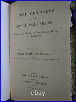 Household Tales and Traditional Remains by S. O. Addy. RARE (1st handmade)No 11/60