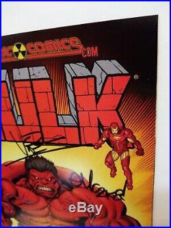 Hulk #1 1st Red Hulk Atomic Comics Variant 3x Signed McGuinness Loeb Vines NM 1