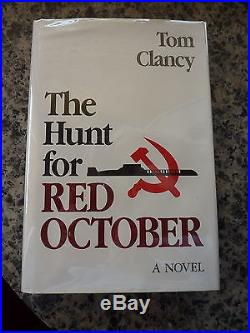 Hunt for Red October by Tom Clancy. Flat Signed first edition in 1st issue DJ