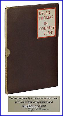 In Country Sleep DYLAN THOMAS Signed Limited Edition 1952 First 1/100 cc