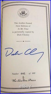 In My Time Dick Cheney Easton Press Signed First Edition Leather Collectors