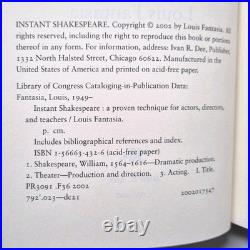 Instant Shakespeare SIGNED FIRST EDITION by Louis Fantasia 2002 Hardcover