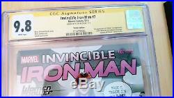 Invincible Iron Man #7 Variant 1st Riri Williams CGC 9.8 Signed Stan Lee