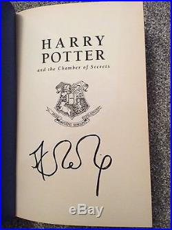 J K Rowling Harry Potter Chamber of Secrets Signed First Edition Deluxe 1st Prin