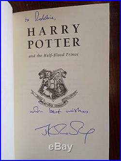 J K Rowling-Harry Potter & Half Blood Prince-Signed & Inscribed first edition